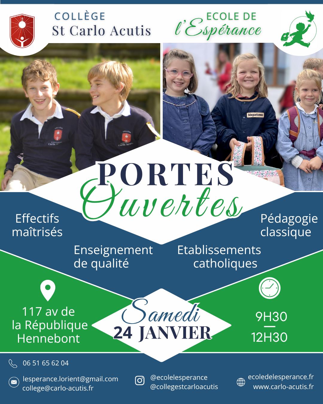 Portes ouvertes samedi 22 Mars 2025 de 10H30 à 12H30